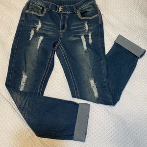 JW distressed blue jeans